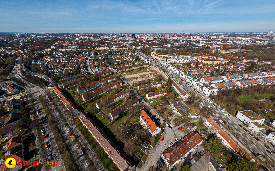 21.03.2023 - Luftbilder von der Baustelle Maikäfersiedlung in Berg am Laim